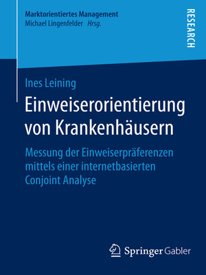 cover image of Einweiserorientierung von Krankenhäusern